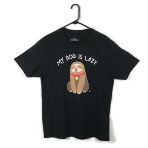 Funny Sloth My Dog is Lazy T-shirt LARGE NWT